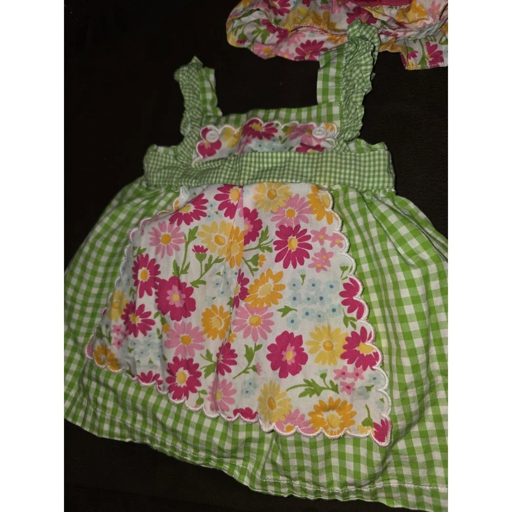 Gymboree layette line spring blossom‎ floral dress and hat size 3 6 months